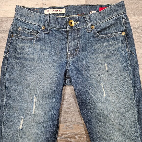 Express X2 Curvy W31 Fit Quality Denim Jeans Women’s Size 0 Regular Vintage - Picture 2 of 10